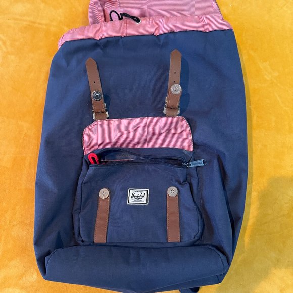 HERSCHEL Laptop Backpack - “Little America” - Navy blue light canvas